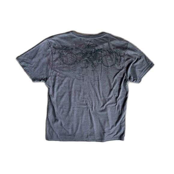 Retrofit AFFLICTION Like Gray Y2K V Neck T Shirt Tee Top  Mens Size Large - Picture 6 of 8